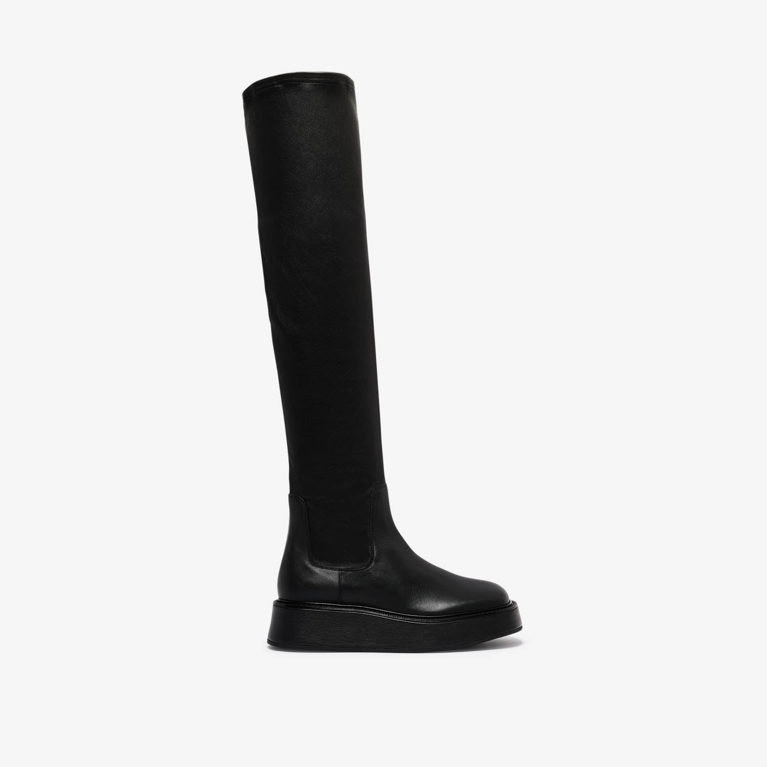 Cassia Women s leather cuissard boot 35 black